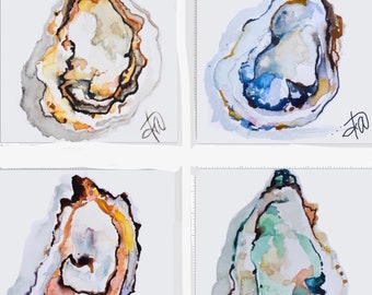 Coastal Oyster Print Set