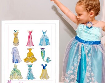 Princess Dress Art | Etsy