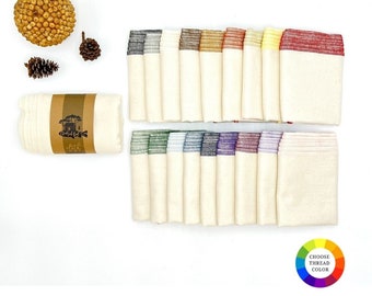 Organic Unpaper Towels, Reusable Paper Towels, Organic Cotton Birdseye Napkins, Set of 12, Zero Waste Kitchen, Reusable Cloth Towels