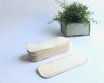 Reusable Organic Cotton Panty Liners, Washable Cloth Pads, 5 Pack, Organic Reusable Pantyliners, Regular Protection, Zero Waste Period