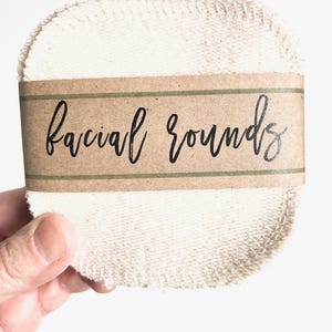 Organic French Terry Facial Rounds, Reusable Makeup Remover Cloth Pads (3 or 4 Inch) image 2
