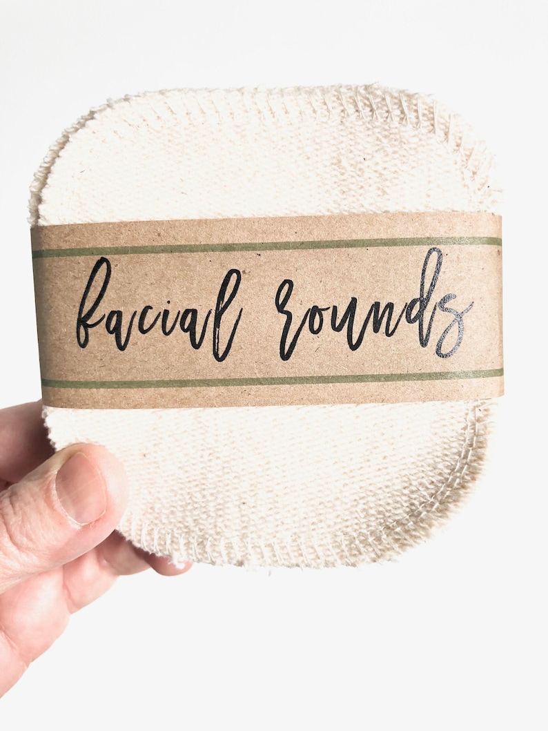 Organic French Terry Facial Rounds, Reusable Makeup Remover Cloth Pads (3 or 4 Inch) image 2