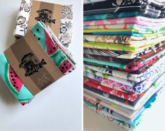 Reusable Unpaper Towels, Set of 10, Cotton Flannel Cloth Napkins, Reusable Paper Towel Alternative, Random Prints, Washable Kitchen Towels