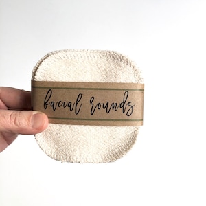 Organic French Terry Facial Rounds, Reusable Makeup Remover Cloth Pads (3 or 4 Inch) image 1