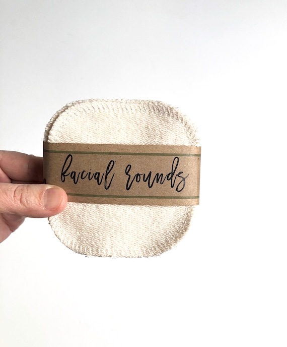 Organic French Terry Facial Rounds, Reusable Makeup Remover Cloth Pads (3 or 4 Inch)