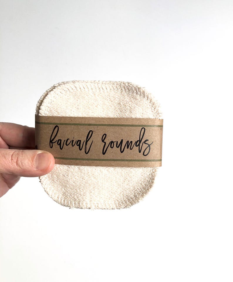 Organic French Terry Facial Rounds, Reusable Makeup Remover Cloth Pads (3 or 4 Inch) image 1