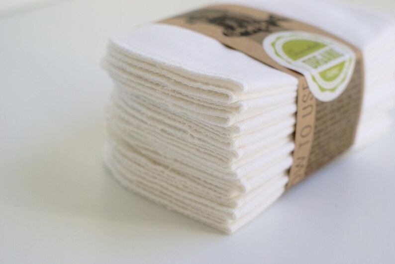 Organic Cotton Flannel Cloth Wipes With Organic Cotton Thread Etsy