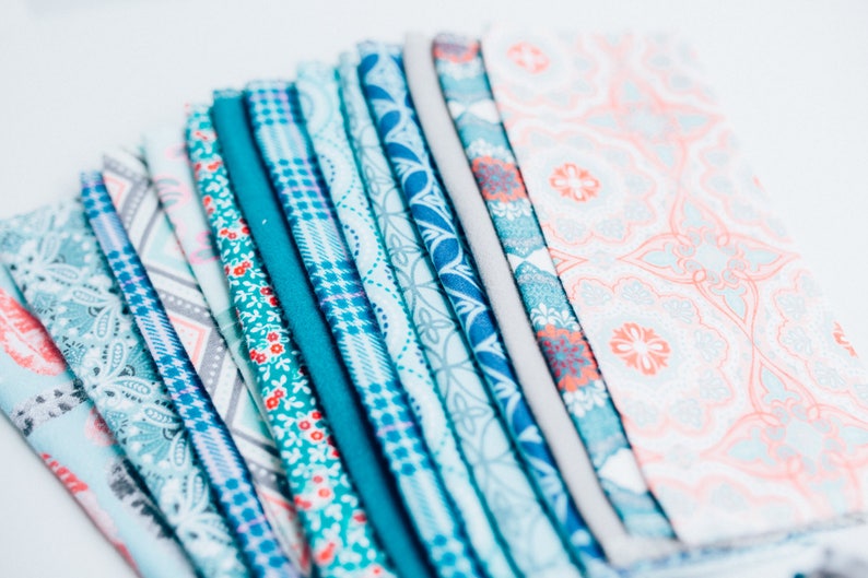 Unpaper Towels Cloth Napkins 12 Aqua Variety Print 8 Etsy