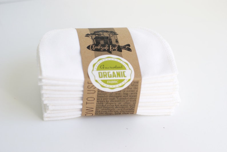 Organic Cotton Flannel Cloth Wipes With Organic Cotton Thread Etsy