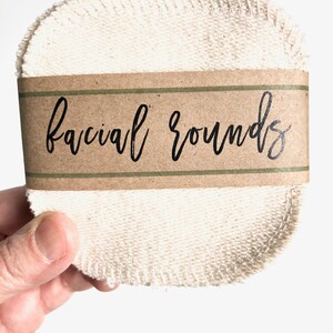 Organic French Terry Facial Rounds, Reusable Makeup Remover Cloth Pads (3 or 4 Inch) image 3