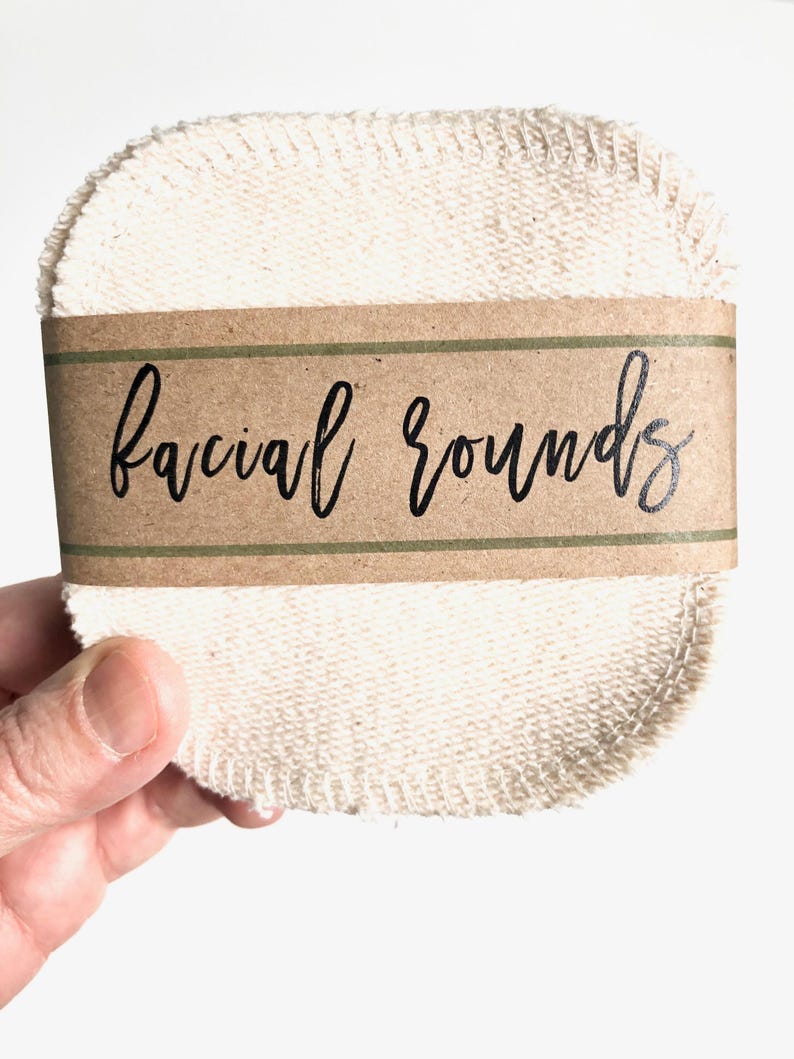 Organic French Terry Facial Rounds, Reusable Makeup Remover Cloth Pads (3 or 4 Inch) image 3