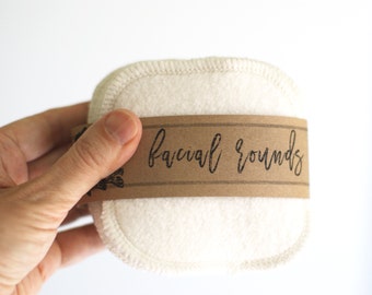 Organic Bamboo Facial Rounds Face Cloth - Make-up Remover - Facial Rounds - 4" Face Wipes - Choose your quantity