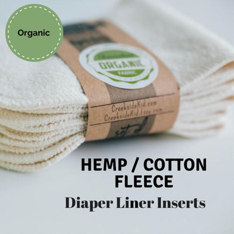 Hemp Organic Cotton Fleece Diaper Liners Soakers Doublers Etsy