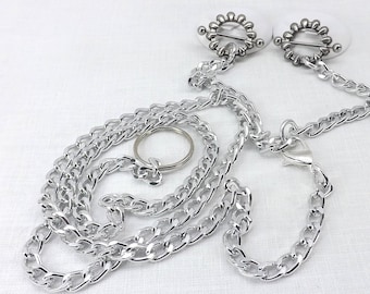 Claw shields with barbells connector chains and chain leash