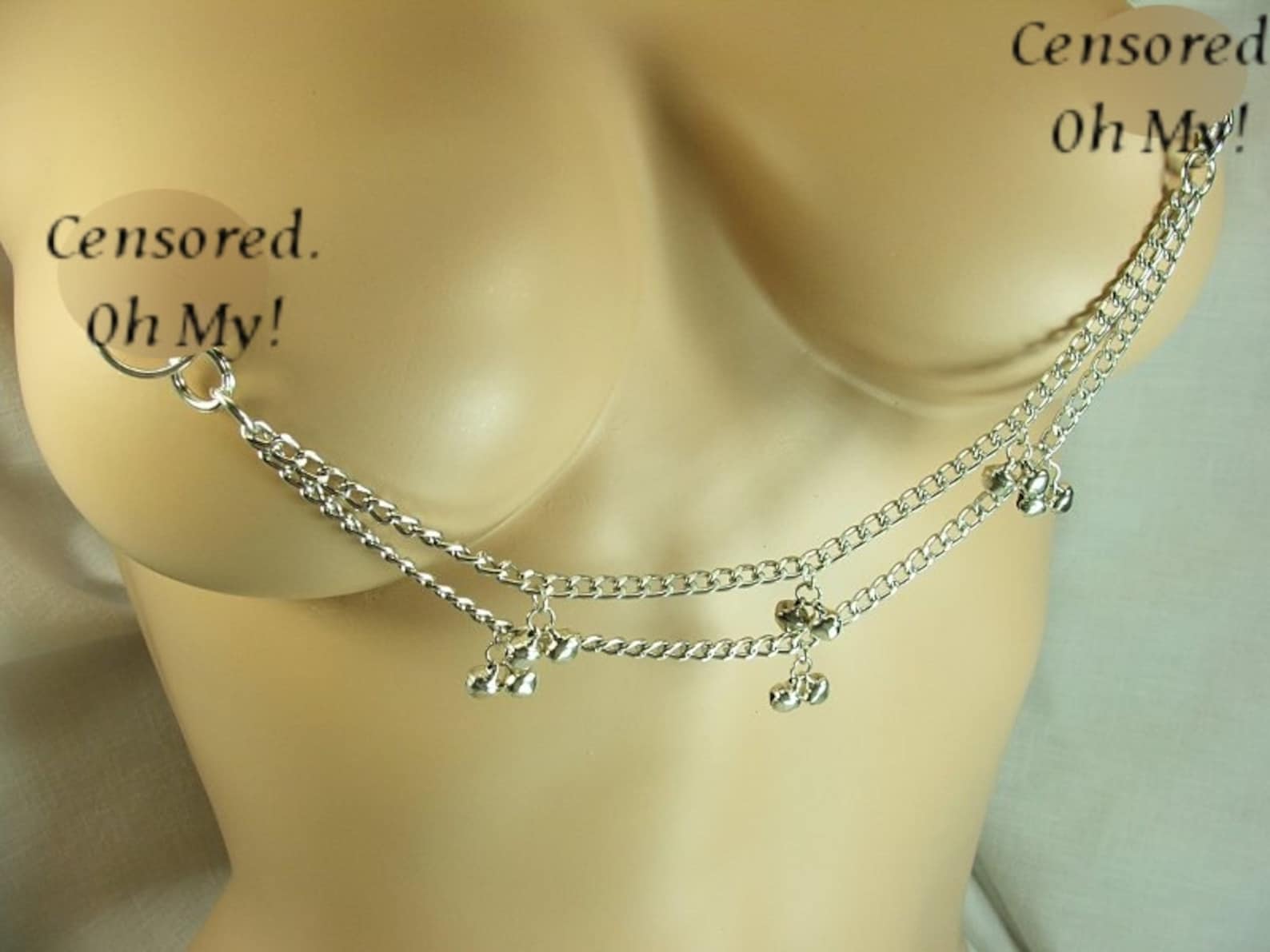 Nipple Jewelry Tiny Slave Bell Kinky Non Piercing Jewelry Mature Nipple Chains Bdsm Jewelry Body