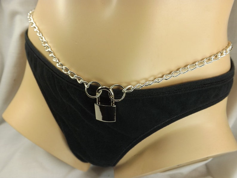Locking Belly Chain Bdsm Jewelry Steel Belly Chain With Chrome Etsy