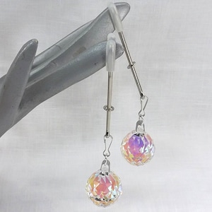 Tweezer Nipple Clamps with Heavy AB Crystal Charms