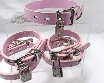 bdsm locking slave collar set bondage collar cuffs  mature submissive collar bdsm toys