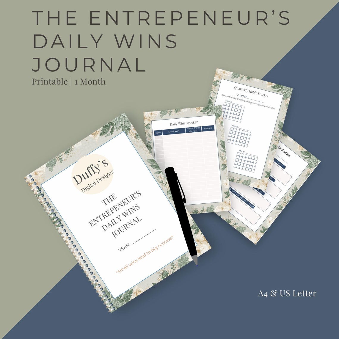 Daily Wins Journal Printable | Productivity & Motivation Planner | Goal ...