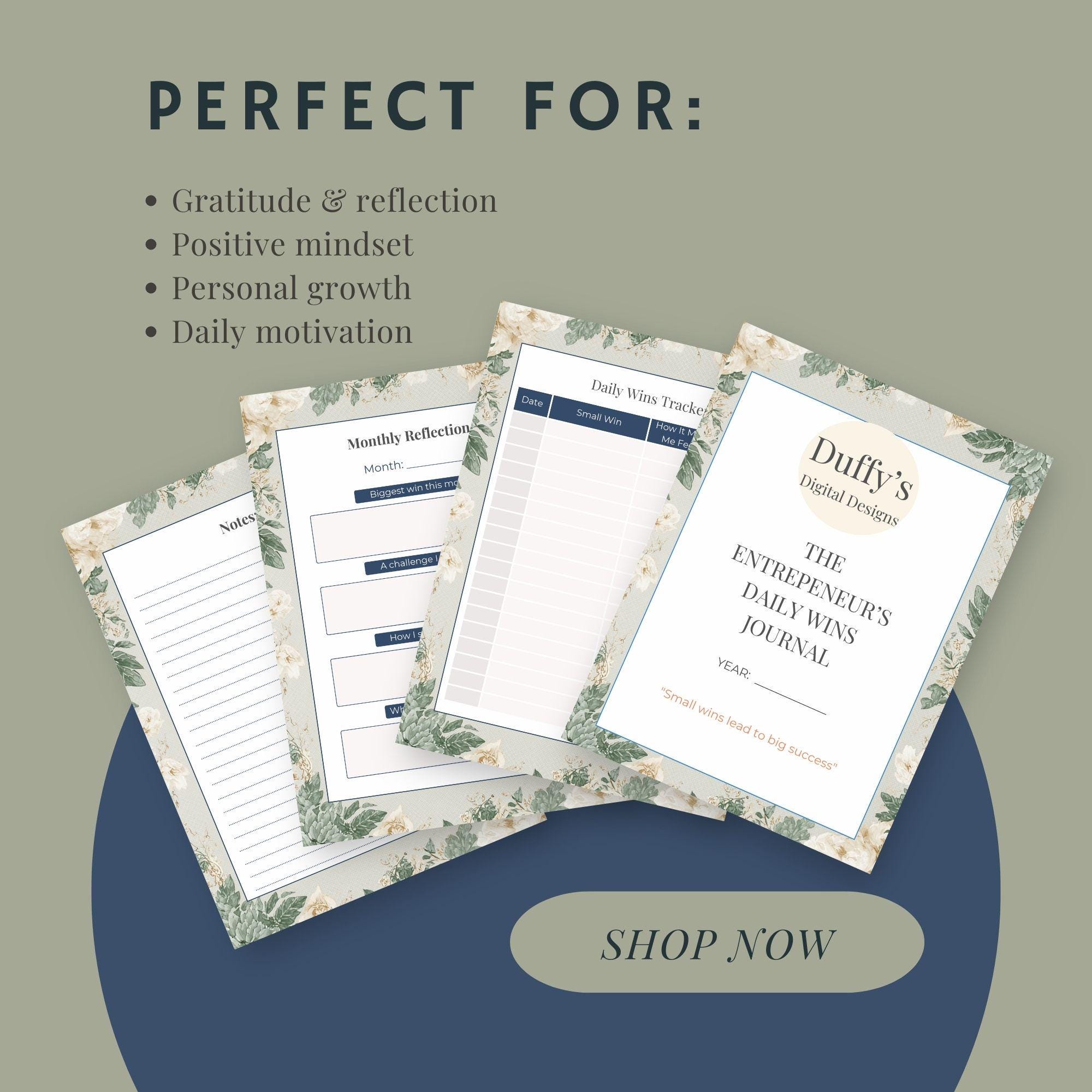 Daily Wins Journal Printable | Productivity & Motivation Planner | Goal ...