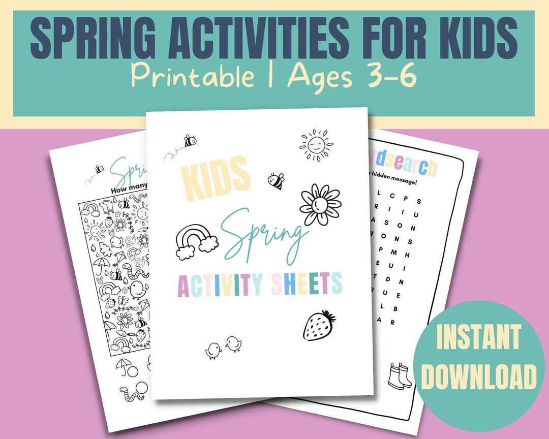 Spring Activity Pack for Kids | Printable Worksheets Ages 3–6 ...