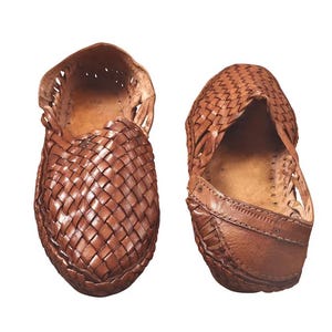 Handmade Dark Brown Woven Leather Mules, Men's Summer Sandals