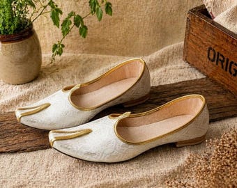 Crème leren jutti heren, mojaris bruidegom bruiloft, traditionele Indiase etnische schoenen
