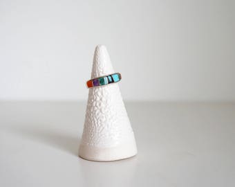 White ring cone. Jewelry storage. Ring dish. The Object Enthusiast. Textured white ceramic ring cone. Valentine's Day gift idea. Ring holder