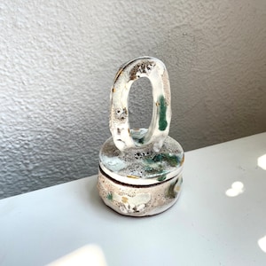 One-Of-A-Kind Handmade Ceramic Jewelry Box - The Object Enthusiast hand-carved clay ring box, engagement jewelry box, keepsake ceramic box