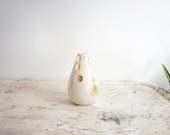 MADE TO ORDER white and gold teardrop vase