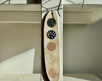 Narrow Ceramic Wall Art - Speckled Stoneware