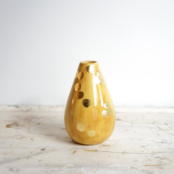 goldenrod teardrop vase