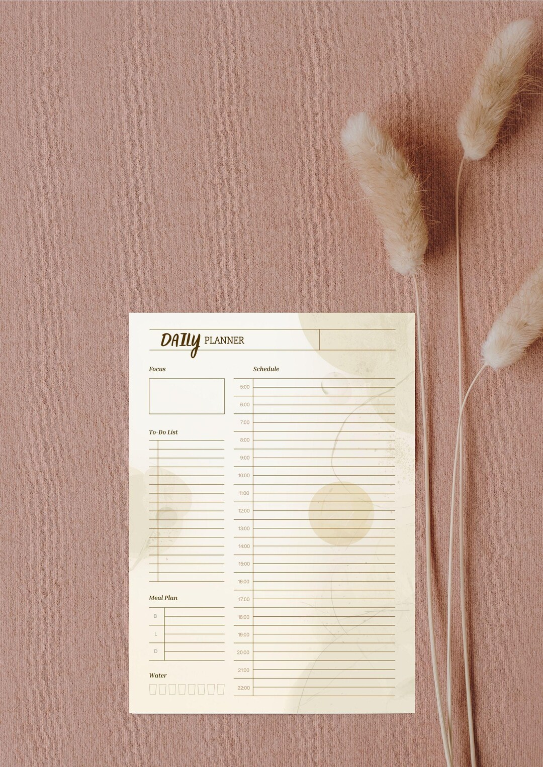 Minimalist Daily Planner Printable, Beige Cream, A4 A5 US Letter ...