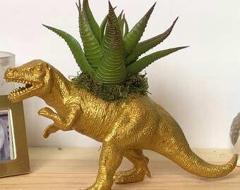 Gold T-Rex Succulent Planter