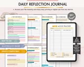 Daily Reflection Journal Printable and Digital for Mindfulness, Gratitude, Self Awareness and Intentional Living