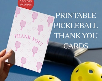 Printable Pickleball Thank You Card | Folded 5x7 Card | Pickleball Gift