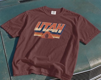 Utah Retro Shirt, Vintage Utah T-shirt, Utah Souvenir Cadeau, Shirt met Nationale Parken, Esthetisch Utah T-shirt, Cadeau voor Reisliefhebbers, Retro Bergtop