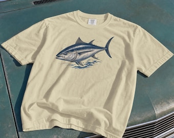 Retro vis T-shirt, vintage visshirt, cadeau voor sportvissers, shirt voor natuurliefhebbers, unisex T-shirt met print, kleding voor buitenavonturen