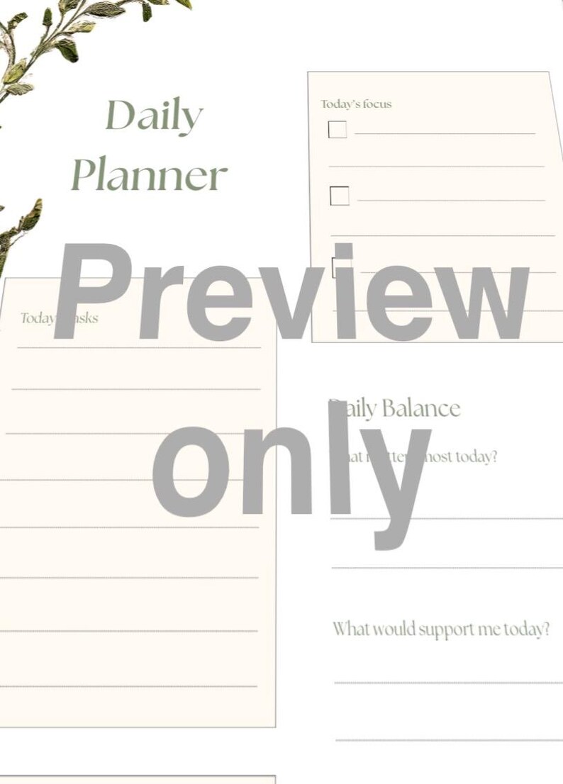 Daily Balance Planner – Printable PDF - Etsy