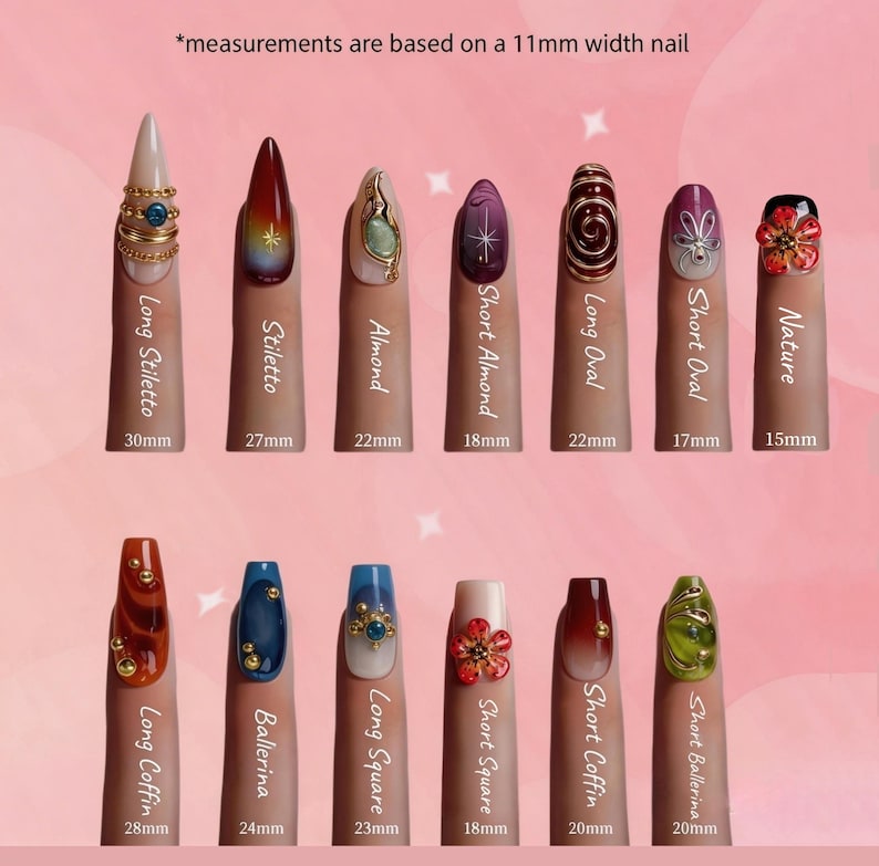 polka dot striped french Press-On Nails | Hand-Painted Custom Nails | Reusable Nail Set image 5