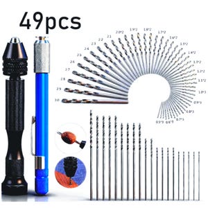 Precision Pin Vise Hand Drill Set – HSS Twist Bits for Jewelry, Resin, Woodworking