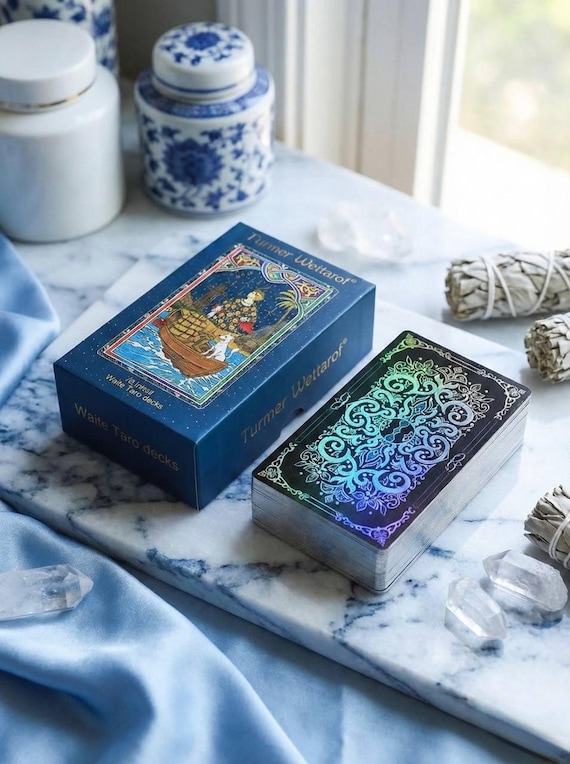 holographic tarot cards rider waite Premium Card Deck portable and easy to carry VOVOH Tarot Cards Deck, 78