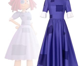 The Amazing Digital Circus | Ragatha Cosplay Costume Purple Patchwork Dress Cartoon Character Halloween Outfit