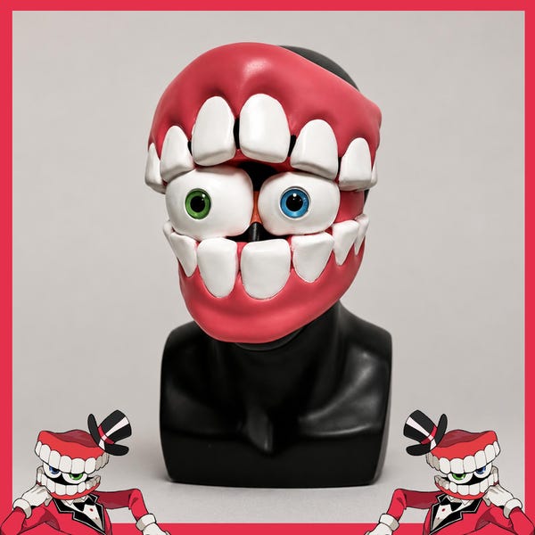 The Amazing Digital Circus | Caine Latex Mask Cosplay Cartoon Character Halloween Costume Headpiece