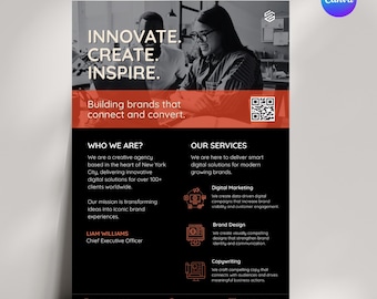 Startup Business Flyer Template | Editable One Pager A4 | Canva Corporate Marketing Flyer