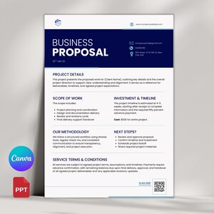 Business Proposal Template | Client Onboarding Project Proposal | Canva & PowerPoint Editable