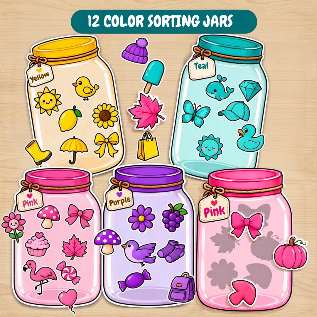 Color Matching Game for Kids, Toddler Montessori Sorting Activity ...