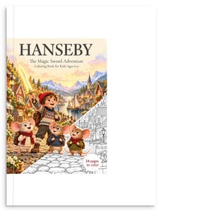 Hanseby Magic Sword Adventure Coloring Book | 30 Scenes + 4 Characters (PDF Download) image 1