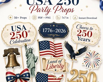 USA 250 Jahre Jahrestag Flagge Requisiten (Instant Download)