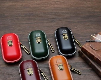 Estuche rígido de piel para gafas de sol / Caja vintage con cerradura para gafas de sol / Estuche retro de viaje para reloj y bolígrafo / Regalo de piel de primera calidad para hombres y mujeres